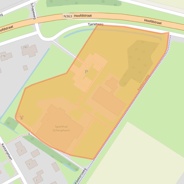 Kaart van postcodegebied 9982BZ.