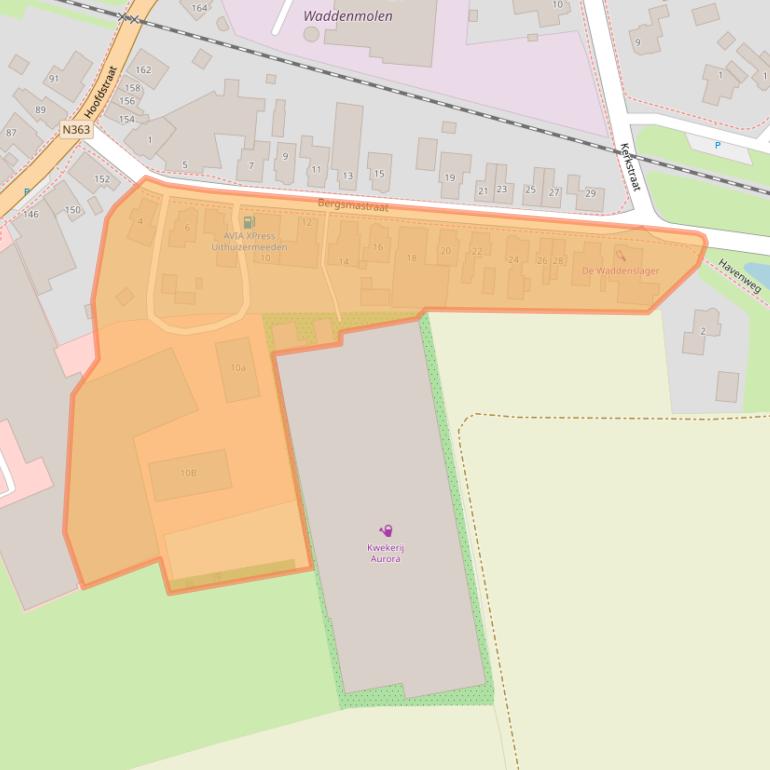 Kaart van postcodegebied 9982EB.