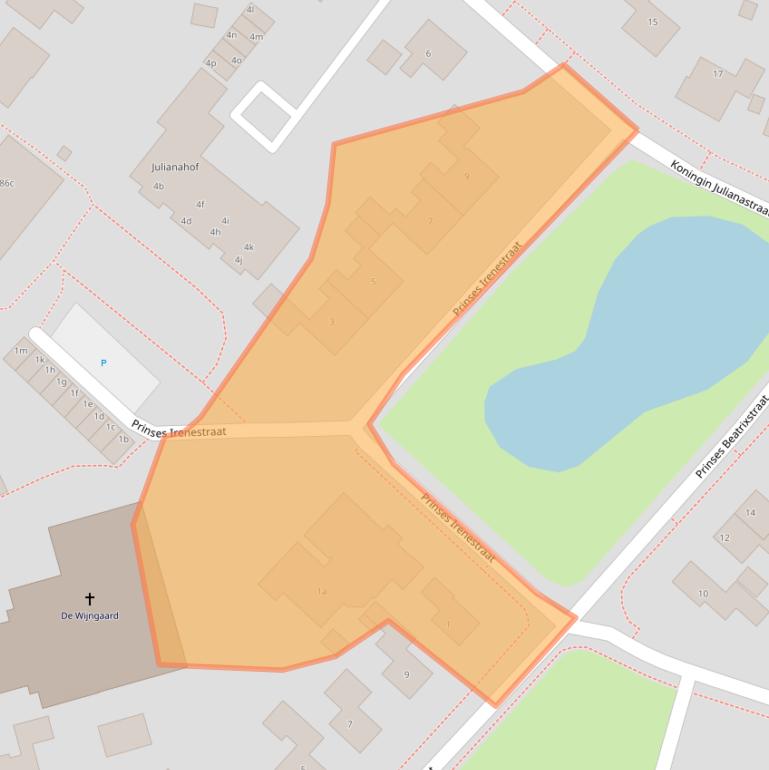 Kaart van postcodegebied 9982GZ.