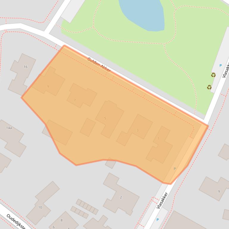 Kaart van postcodegebied 9982HW.