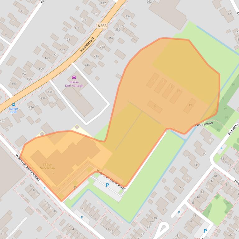Kaart van postcodegebied 9982LK.