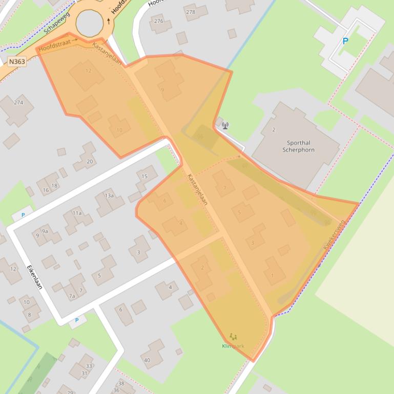 Kaart van postcodegebied 9982LL.