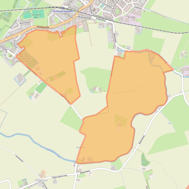 Kaart van postcodegebied 9982XP.