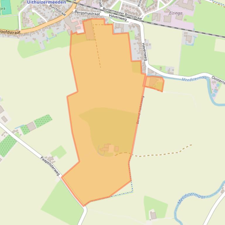 Kaart van postcodegebied 9982XS.