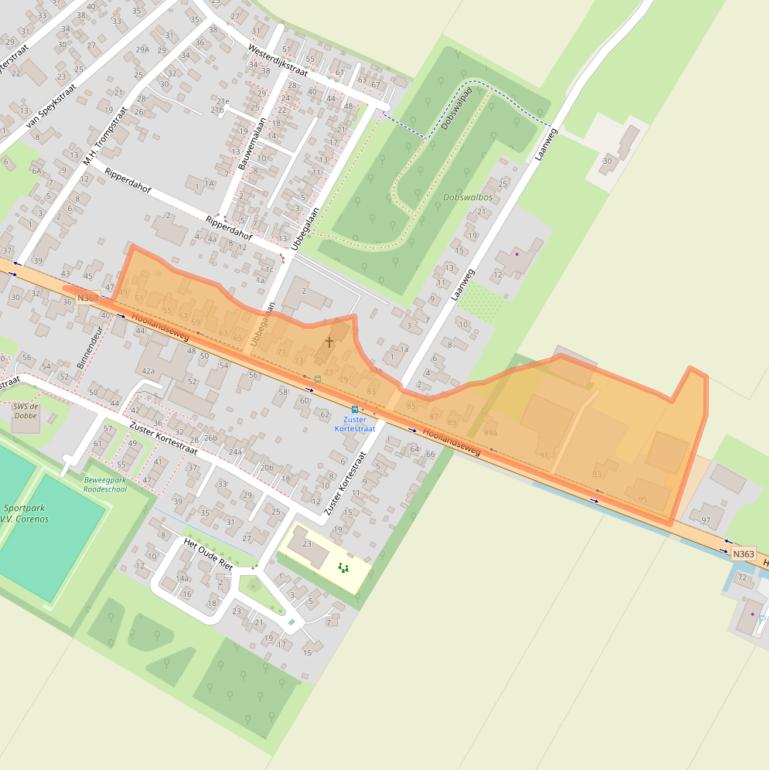 Kaart van postcodegebied 9983PB.