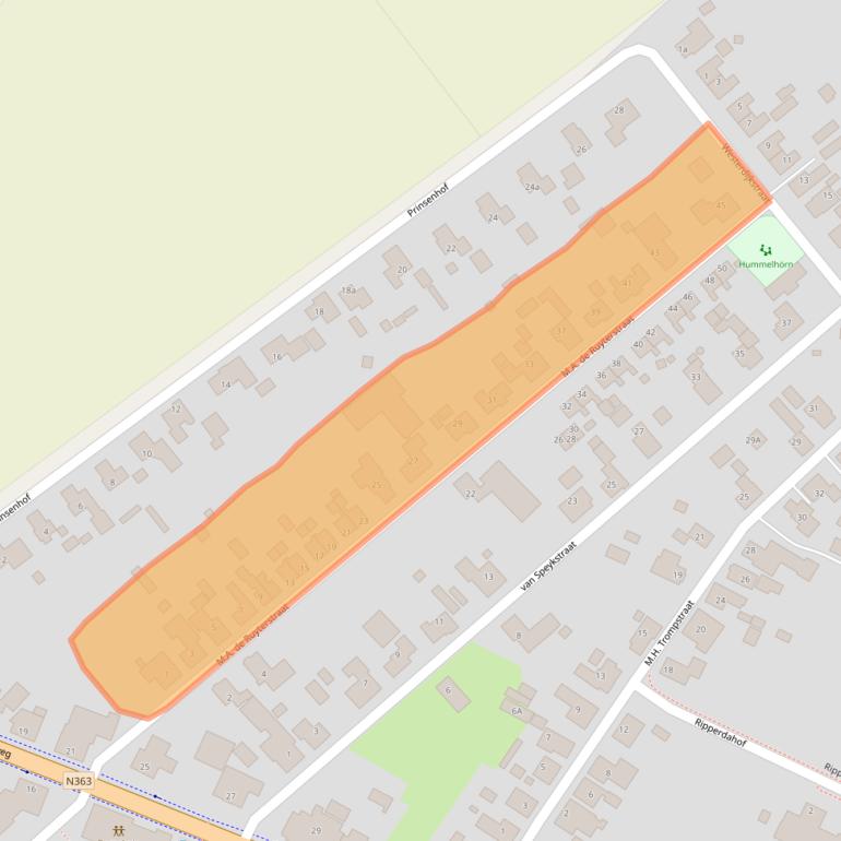 Kaart van postcodegebied 9983PK.