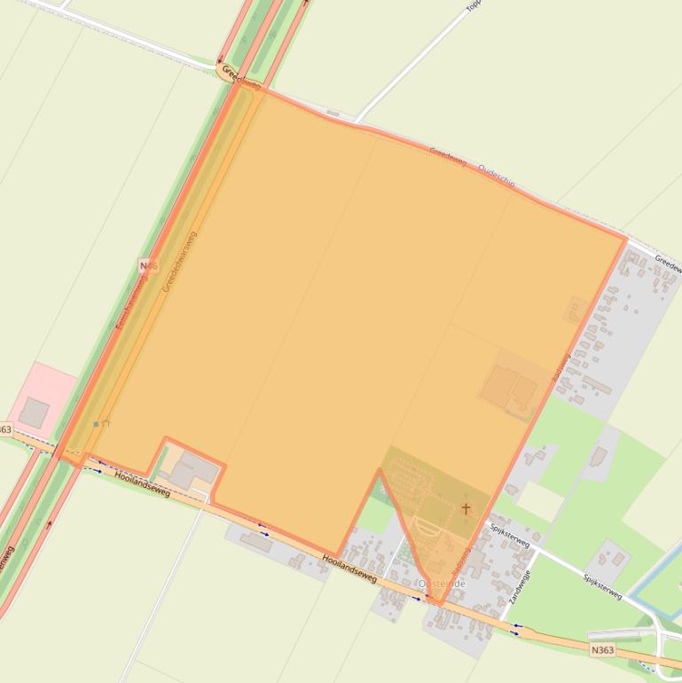 Kaart van postcodegebied 9983RB.