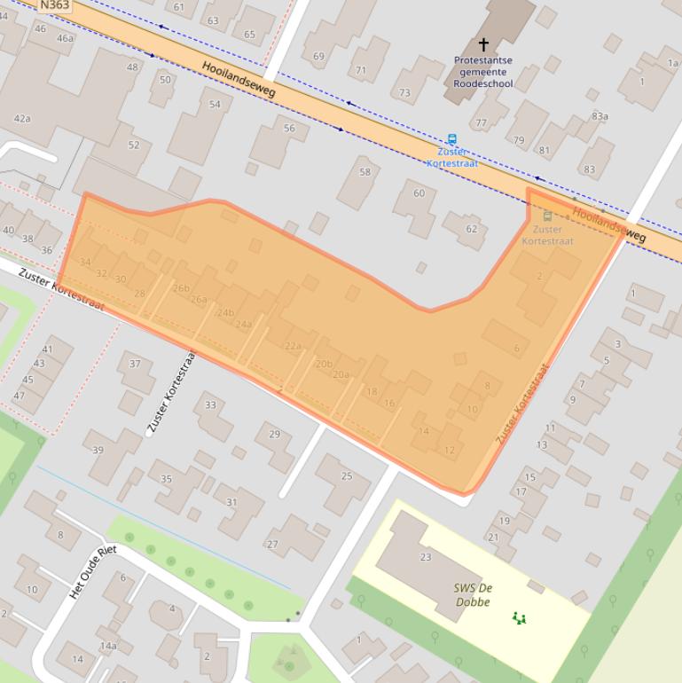 Kaart van postcodegebied 9983SX.