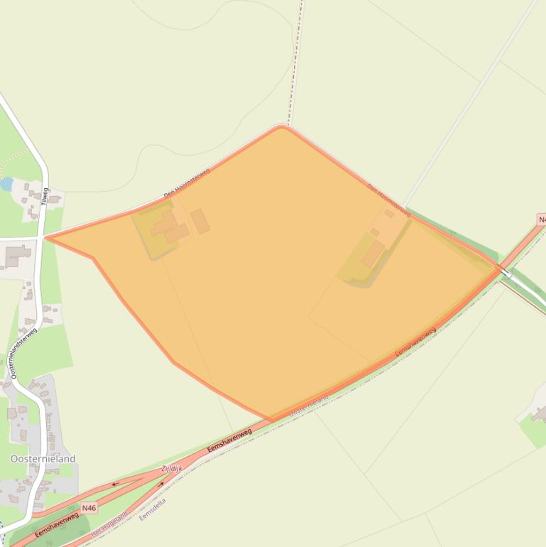 Kaart van postcodegebied 9985NE.