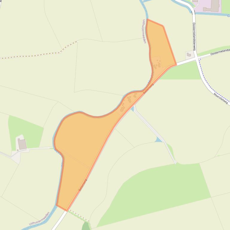 Kaart van postcodegebied 9985XK.