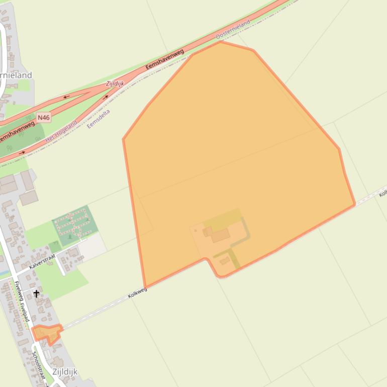 Kaart van postcodegebied 9987NH.