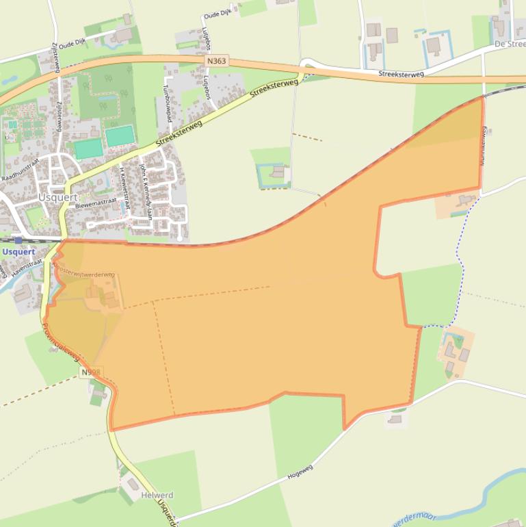 Kaart van postcodegebied 9988NV.