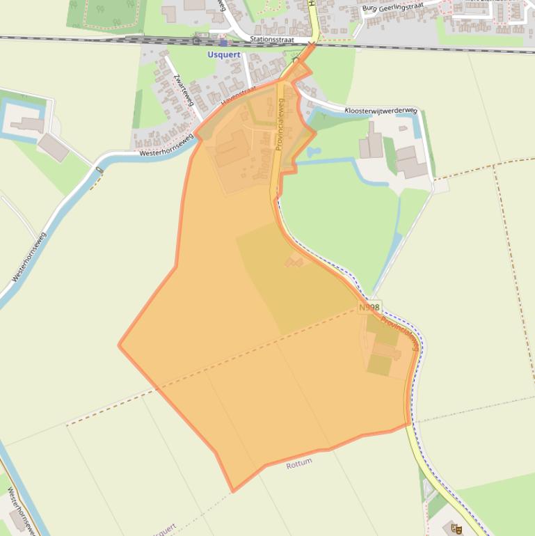 Kaart van postcodegebied 9988NX.