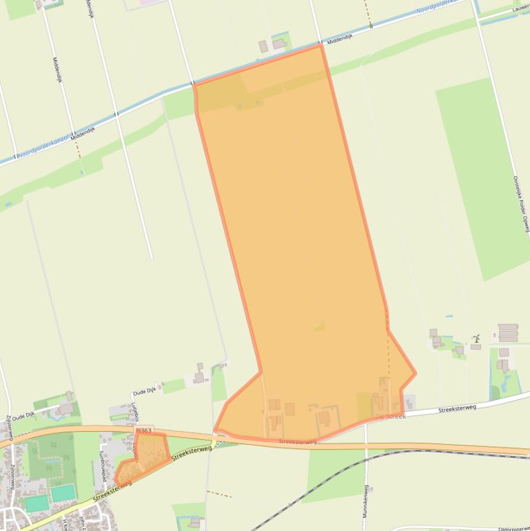 Kaart van postcodegebied 9988RB.