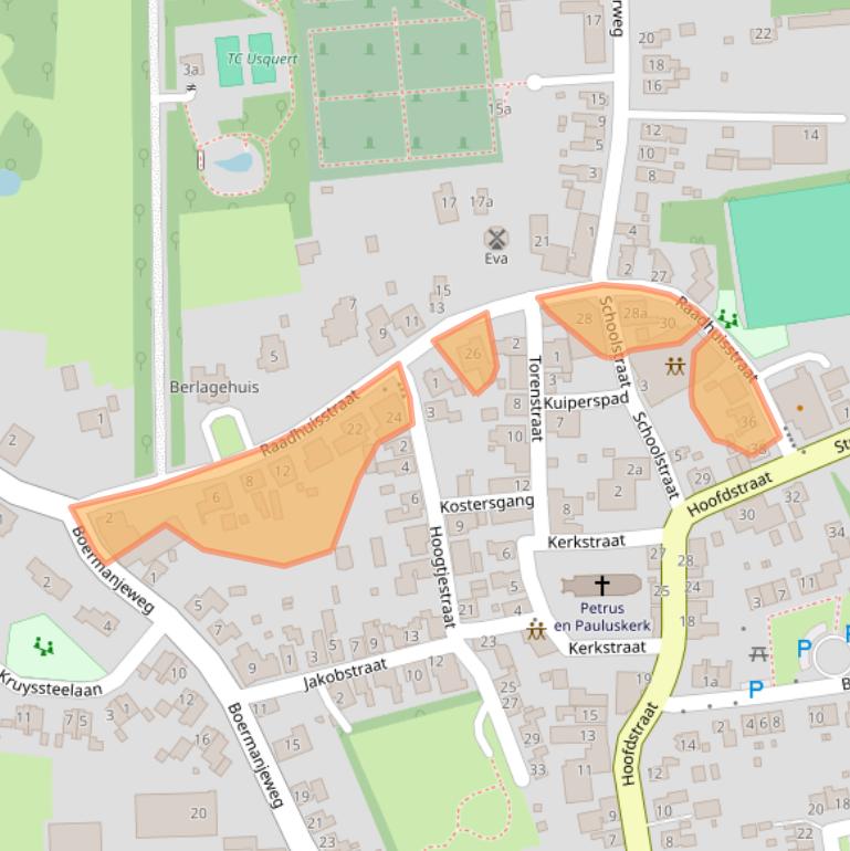 Kaart van postcodegebied 9988RG.