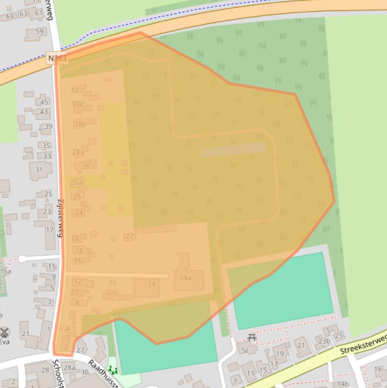 Kaart van postcodegebied 9988RK.