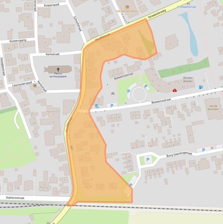 Kaart van postcodegebied 9988RT.