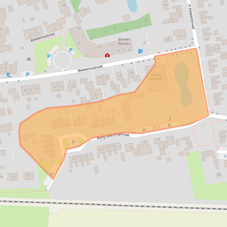 Kaart van postcodegebied 9988SC.