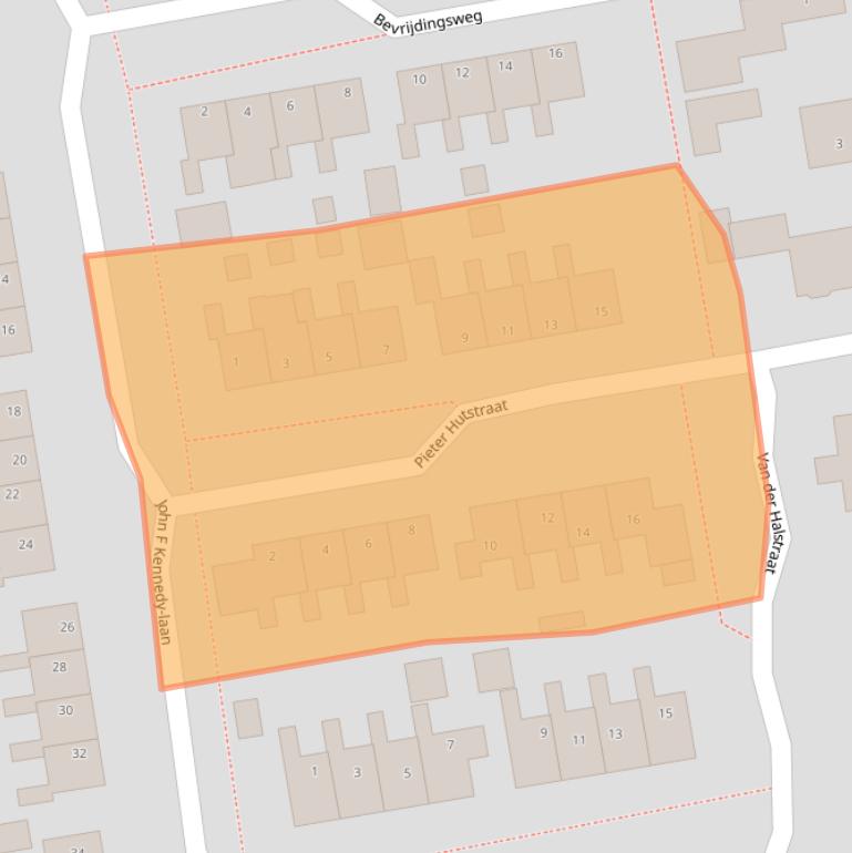 Kaart van postcodegebied 9988SJ.