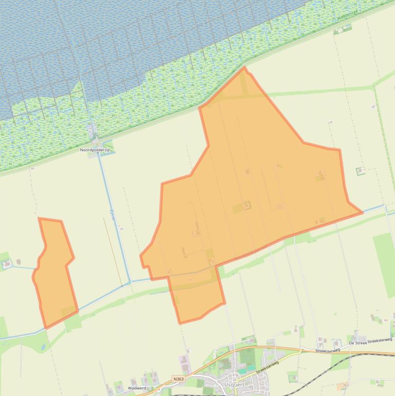 Kaart van postcodegebied 9988TC.