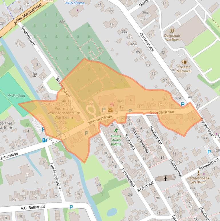 Kaart van postcodegebied 9989AA.