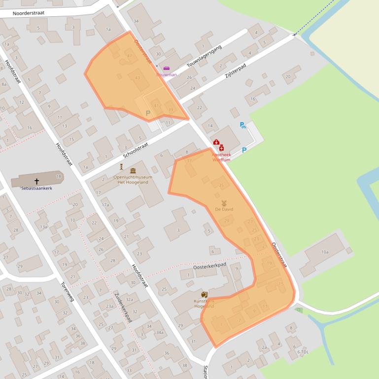 Kaart van postcodegebied 9989AB.
