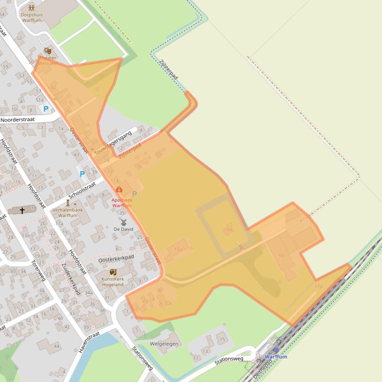 Kaart van postcodegebied 9989AD.