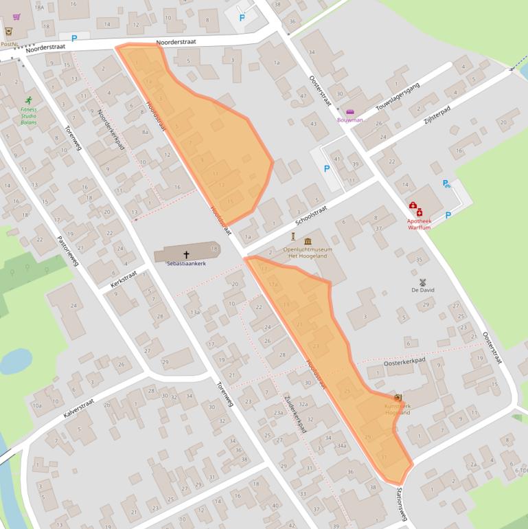 Kaart van postcodegebied 9989AM.
