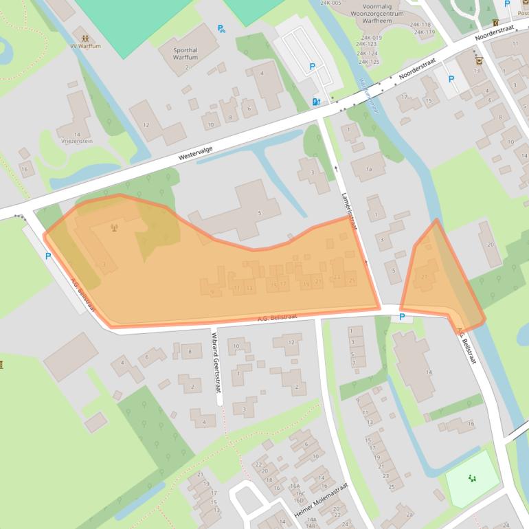 Kaart van postcodegebied 9989AS.