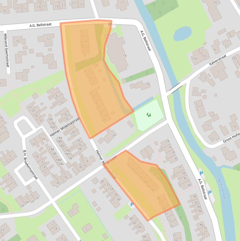 Kaart van postcodegebied 9989AW.