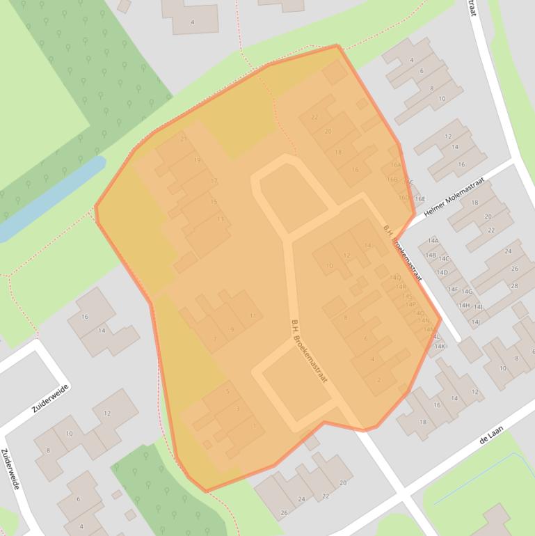 Kaart van postcodegebied 9989BG.