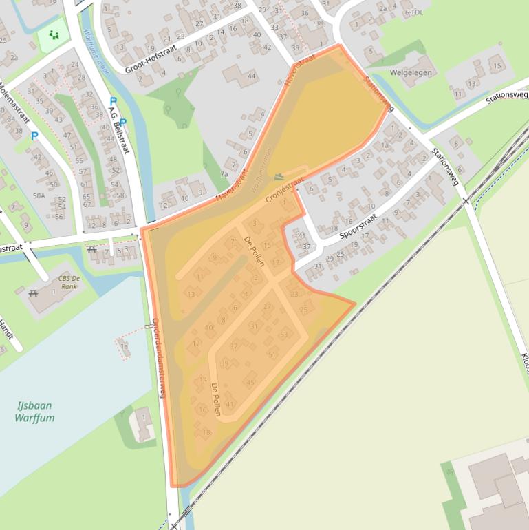 Kaart van postcodegebied 9989BZ.