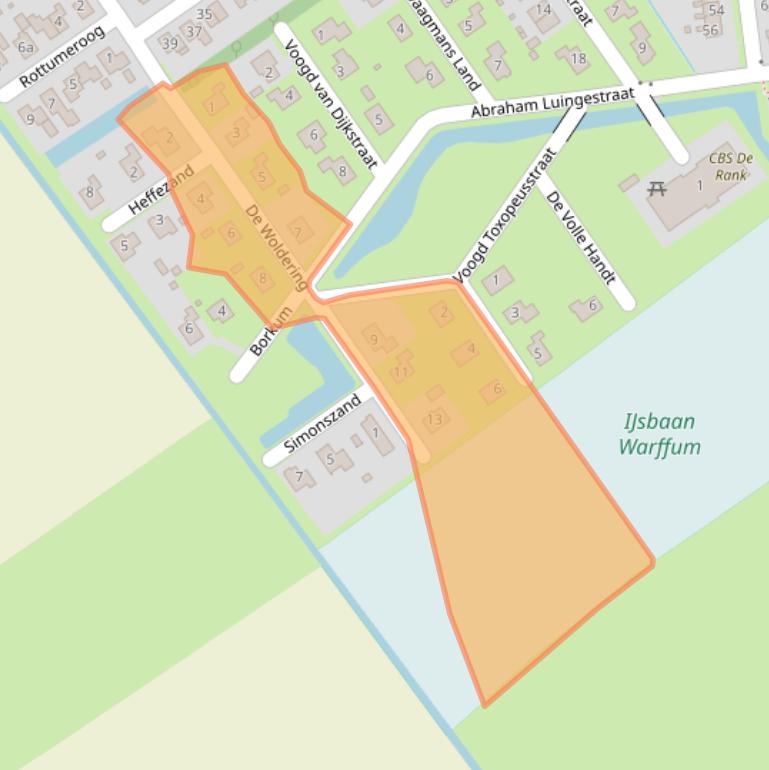 Kaart van postcodegebied 9989CG.