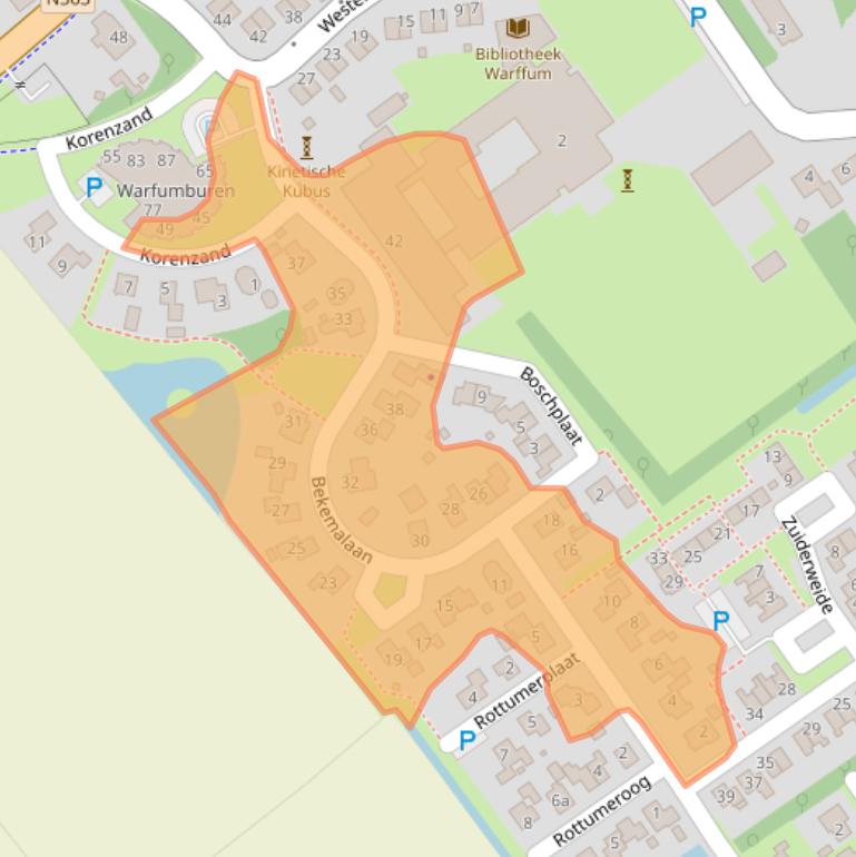 Kaart van postcodegebied 9989CN.