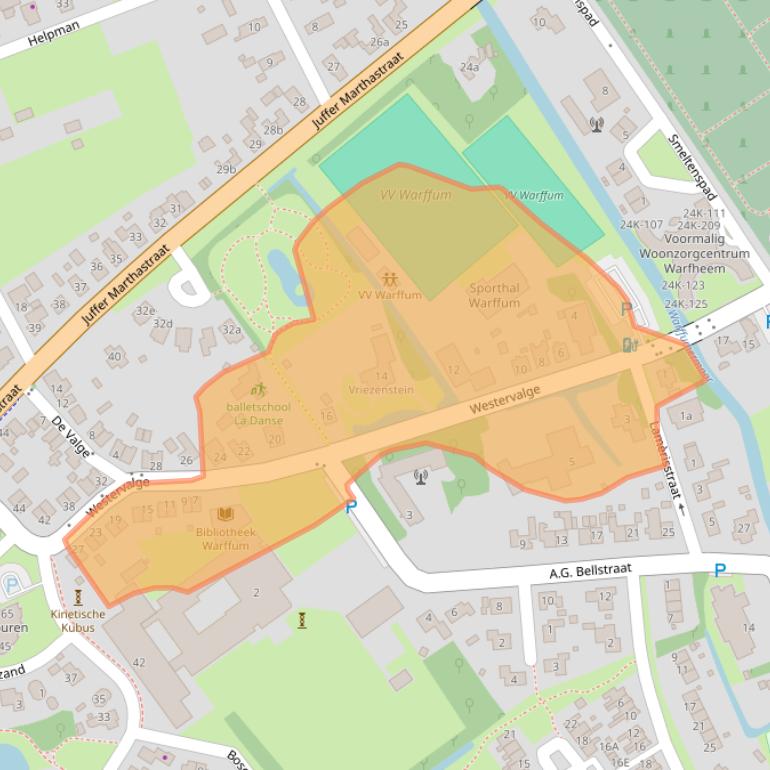 Kaart van postcodegebied 9989EB.