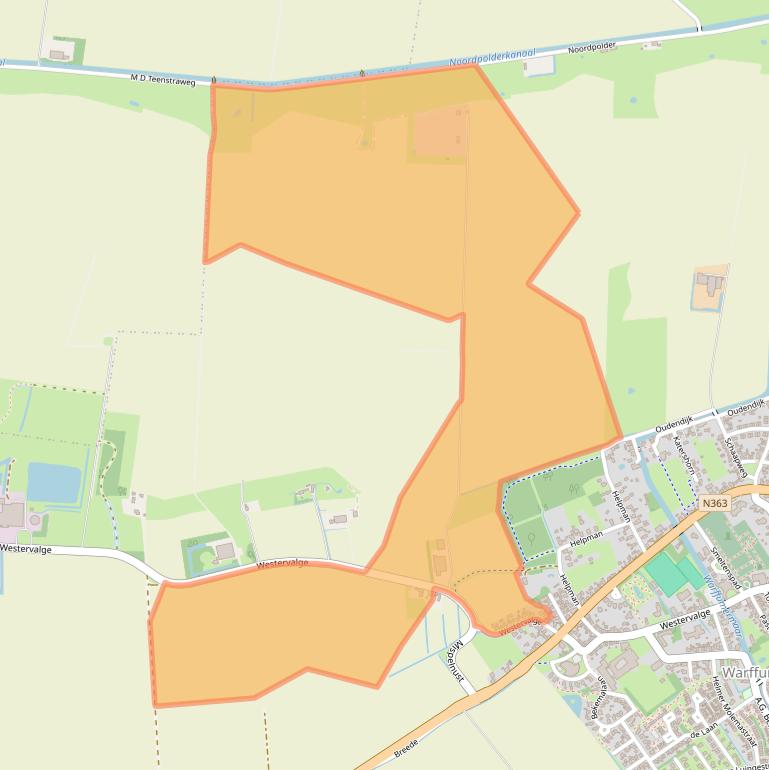 Kaart van postcodegebied 9989ED.