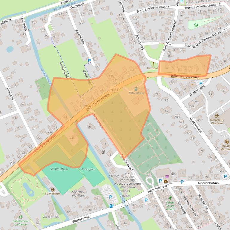 Kaart van postcodegebied 9989EG.