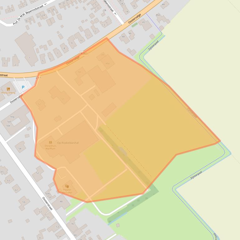 Kaart van postcodegebied 9989EL.