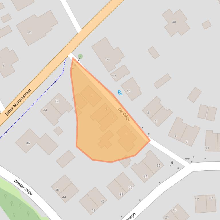 Kaart van postcodegebied 9989GB.