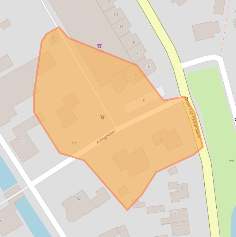 Kaart van postcodegebied 9991AJ.