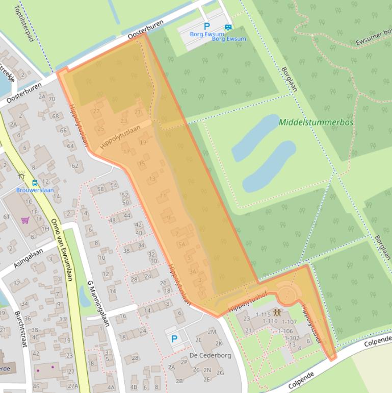 Kaart van postcodegebied 9991AT.