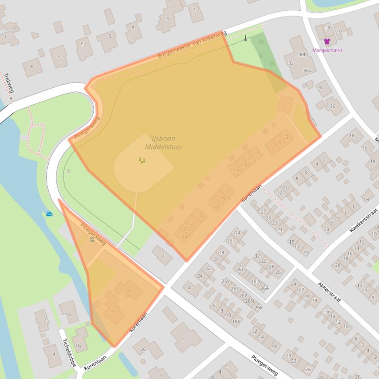 Kaart van postcodegebied 9991BT.