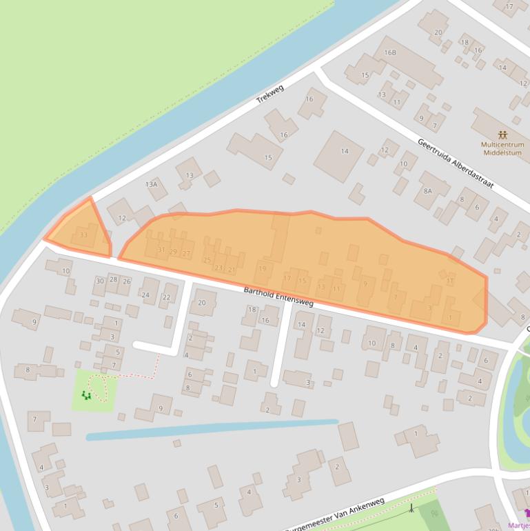 Kaart van postcodegebied 9991CV.