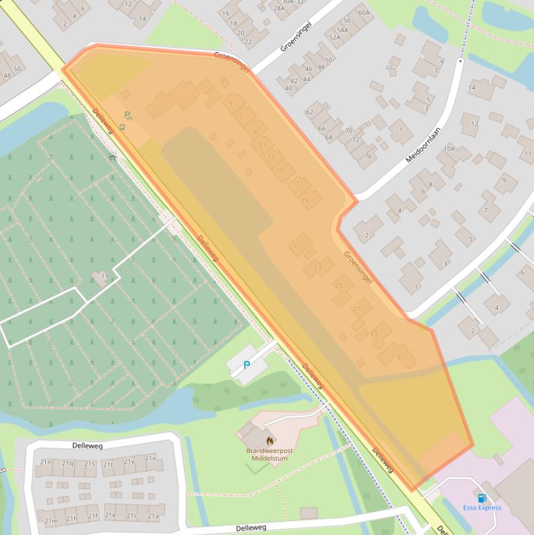 Kaart van postcodegebied 9991EB.