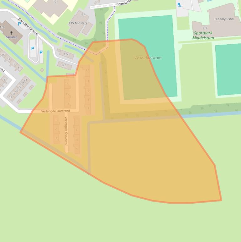 Kaart van postcodegebied 9991JB.