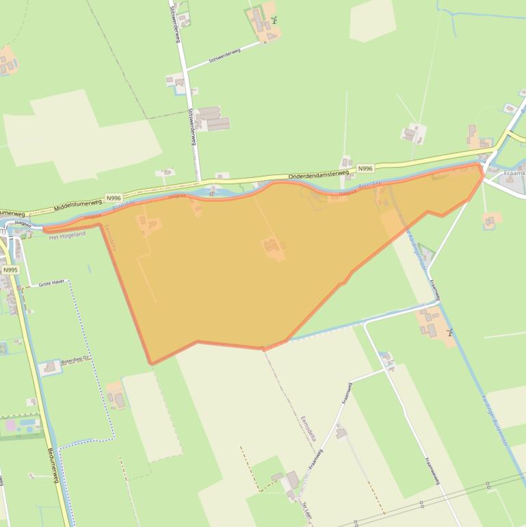 Kaart van postcodegebied 9991TD.