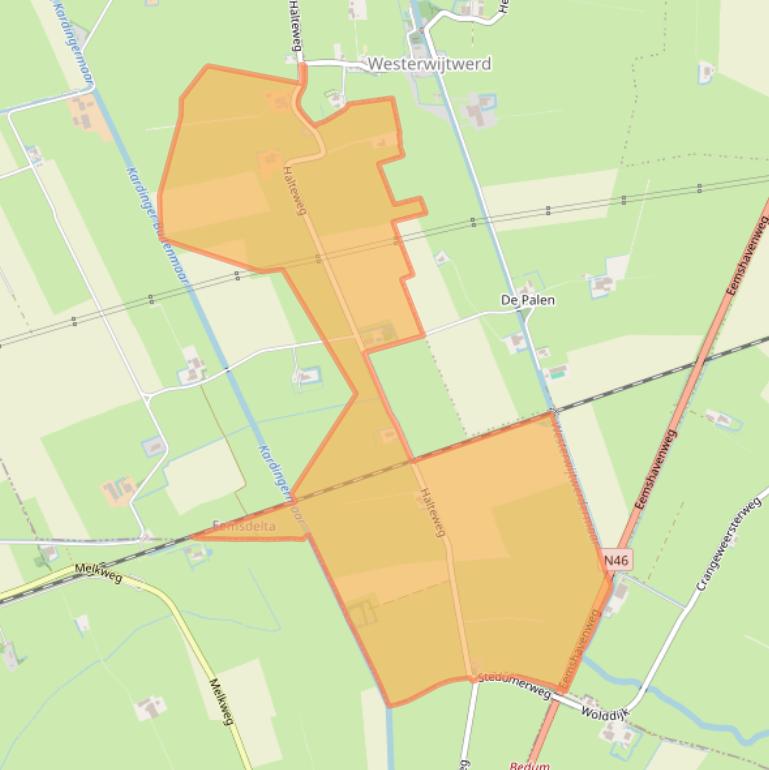 Kaart van postcodegebied 9991TH.