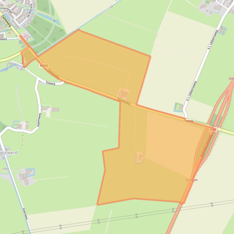 Kaart van postcodegebied 9991TP.