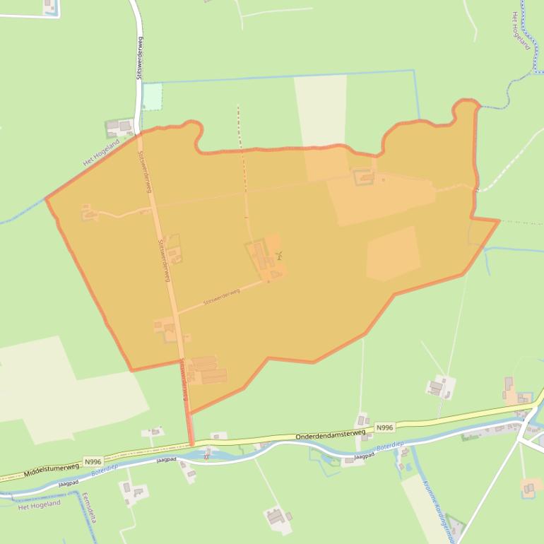 Kaart van postcodegebied 9991XH.