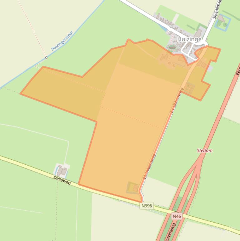 Kaart van postcodegebied 9992TR.